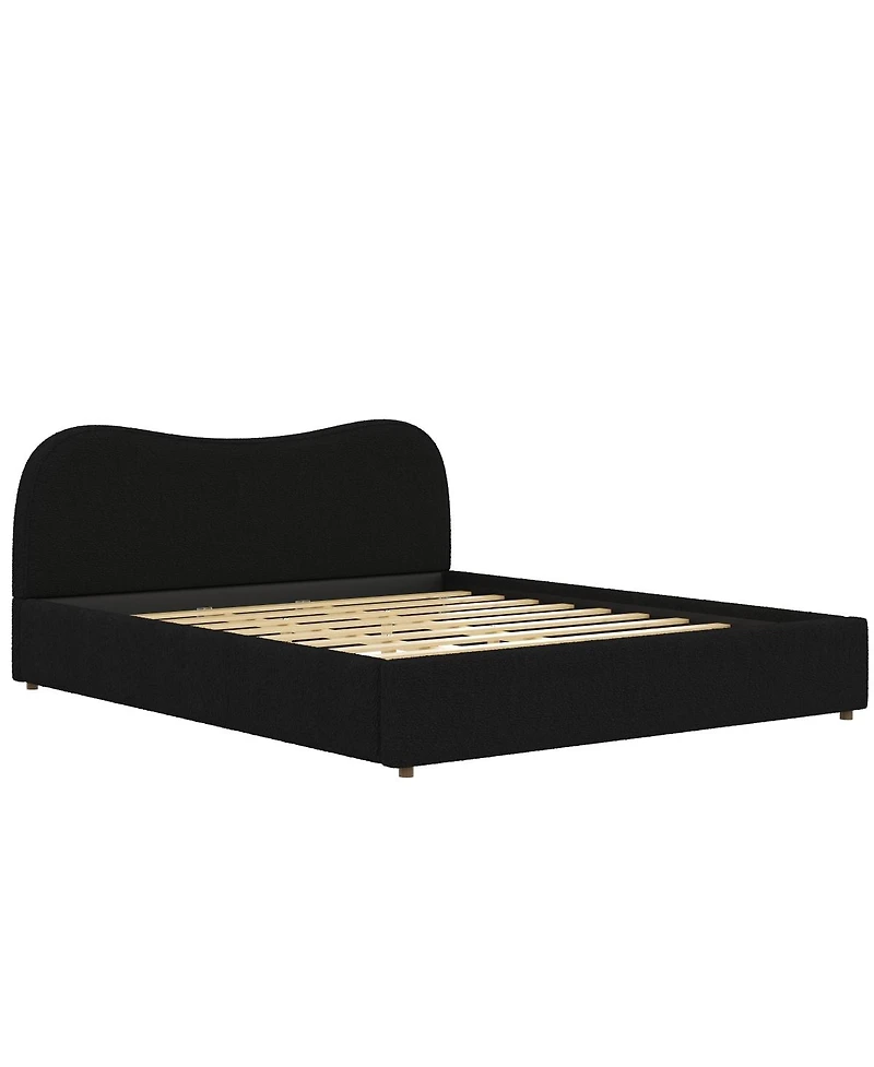 Streamdale Furniture Upholstered Platform Bed with Wooden Slats