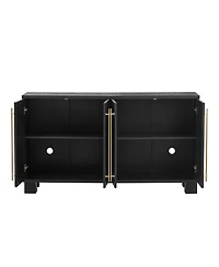 Streamdale Furniture Sideboard Buffet Cabinet with Adjustable Shelves and Gold Handles