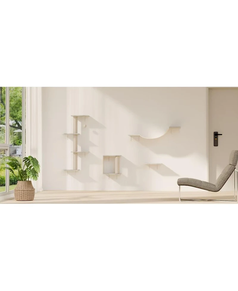 Streamdale Furniture Modern Wall-Mounted Cat Furniture - 4 pieces