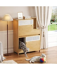 Streamdale Furniture 2-in-1 Cat Litter Box Enclosure Side Table with Storage