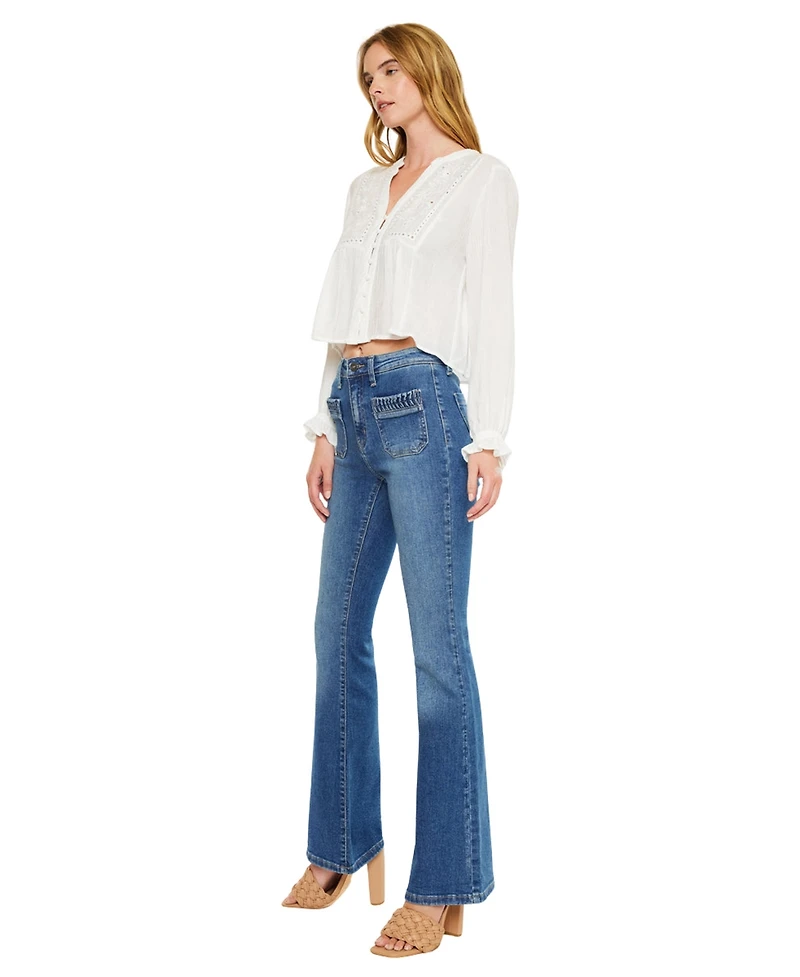 KanCan Women's Kasey High Rise Flare Jeans