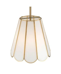 Possini Euro Design Eldridge 12 1/4 Inch Wide Brass and Seashell Mini Pendant Light