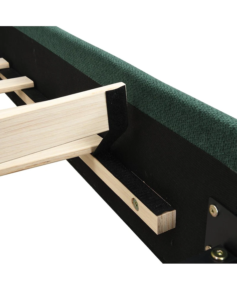Streamdale Furniture Upholstered Platform Bed with Curved Headboard