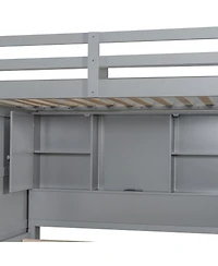 Streamdale Furniture over Full Bunk Bed with Storage Stairs, Wardrobe, Usb
