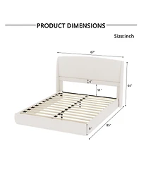 Streamdale Furniture Upholstered Wingback Platform Bed Frame