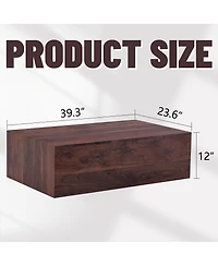 Streamdale Furniture Wood Grain Mdf Coffee Table - 39.3 x 23.6 x 12 Inch
