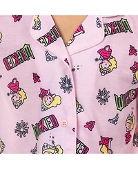 Wicked Big Girls Pajamas Glinda Chibi Crown Butterfly 2Pieces Coat Front Pajama Pant Set