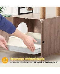 Streamdale Furniture Modern Cat Tree with Litter Box Enclosure and Scratching Posts