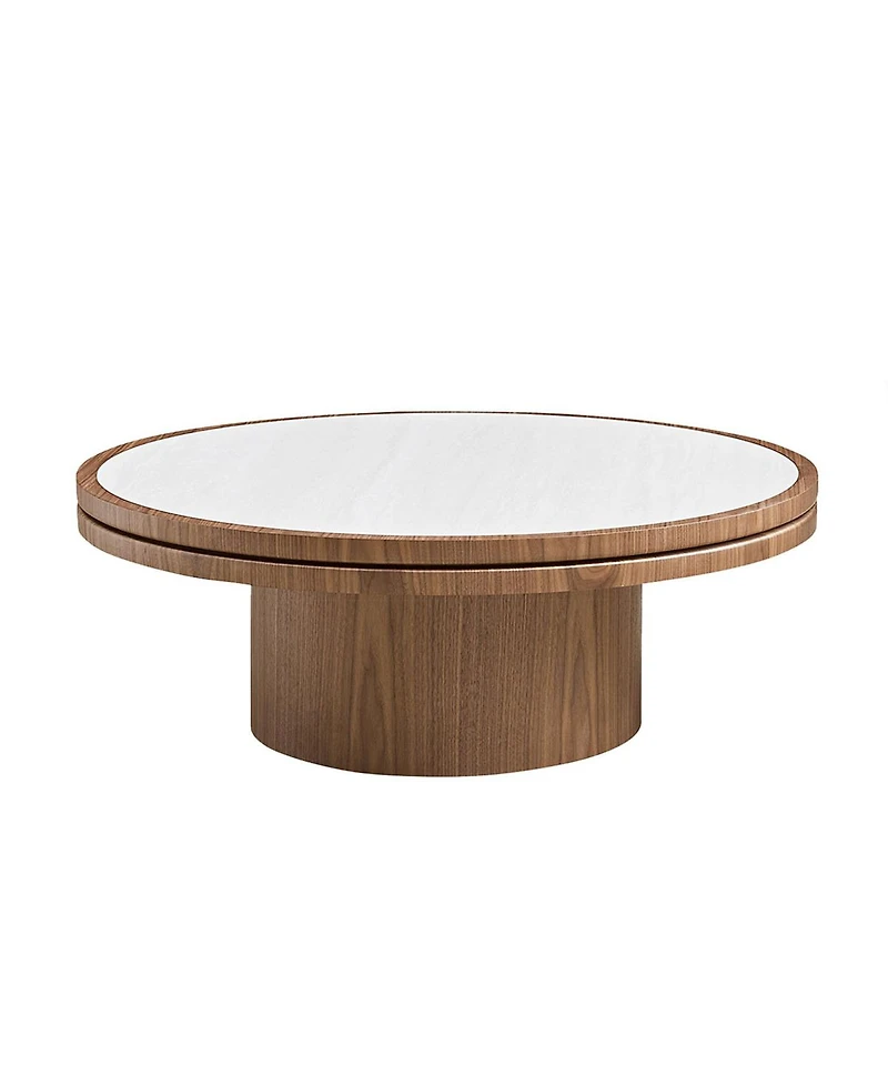 Streamdale Furniture 35.43" Sintered Stone Coffee Table with Mdf Pedestal Base