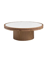 Streamdale Furniture 35.43" Sintered Stone Coffee Table with Mdf Pedestal Base