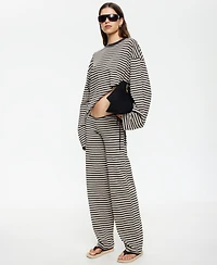 Lioness Women's Low Rise Striped Waist Tie Pants