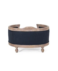 Streamdale Furniture Tufted Diamond-Stitch Fabric Pet Bed with Birch Wood Frame
