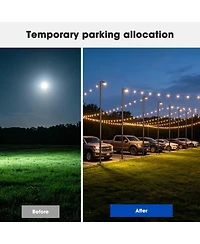 Yescom 10' String Light Poles for Outside Event Temporary Parking Lot, 8pcs Aluminum Forked Outdoor Light Post with Hook