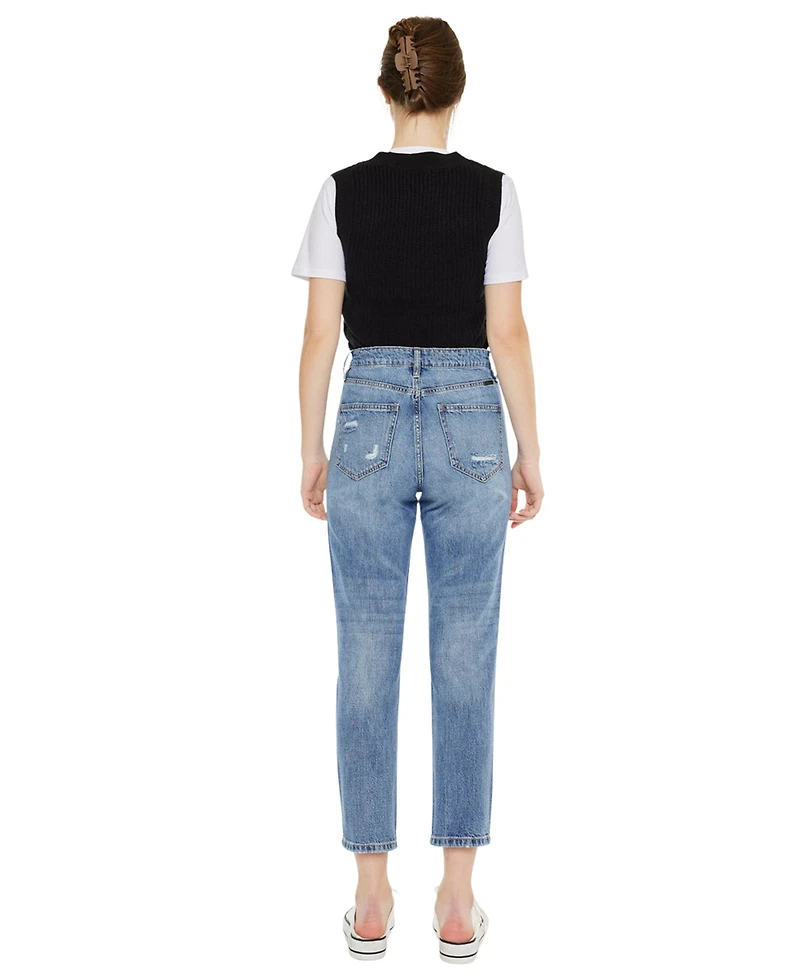KanCan Women's Bobbie Ultra High Rise Straight Jeans