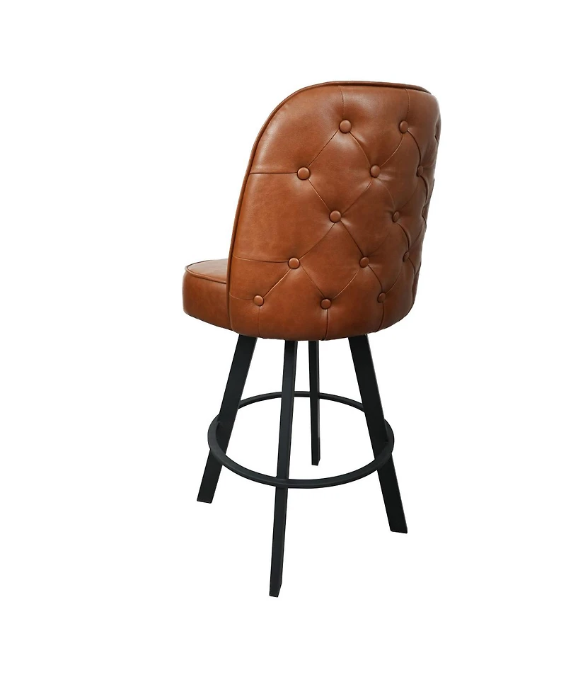 Streamdale Furniture Set of 2 Commercial Grade Swivel Bar Stools with Upholstered Tufted Seats