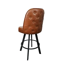 Streamdale Furniture Set of 2 Commercial Grade Swivel Bar Stools with Upholstered Tufted Seats