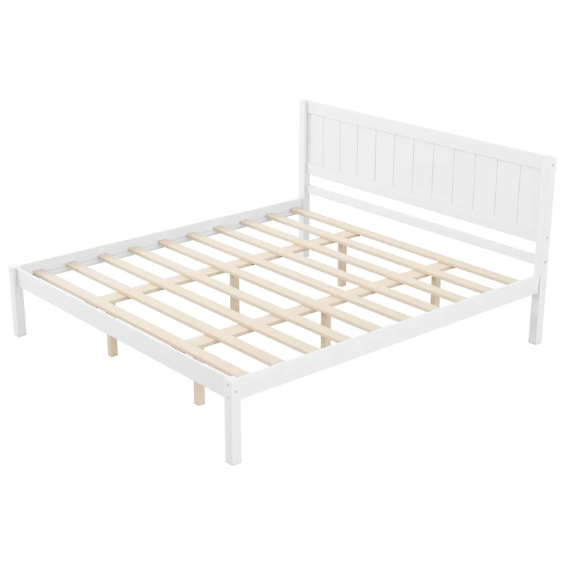Streamdale Furniture Bed Frame with Headboard, Wood Slats