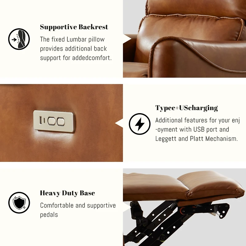 Streamdale Furniture High-Resilience Foam Swivel Power Recliner - Easy Minute Assembly