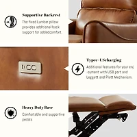 Streamdale Furniture High-Resilience Foam Swivel Power Recliner - Easy Minute Assembly