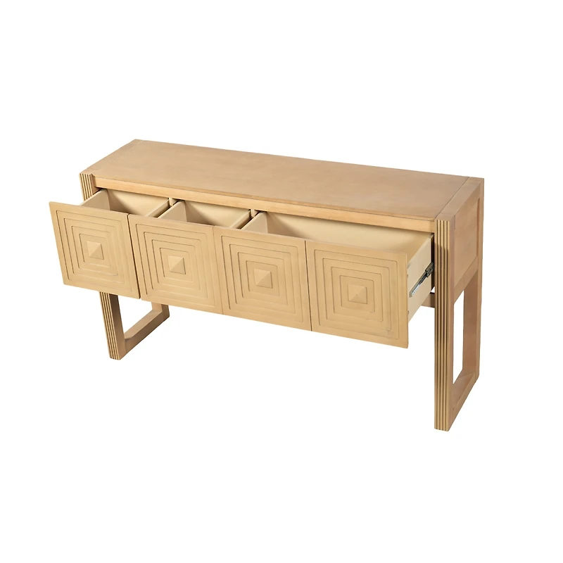 Streamdale Furniture Geometric Carved 3-Drawer Console Table