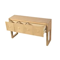 Streamdale Furniture Geometric Carved 3-Drawer Console Table