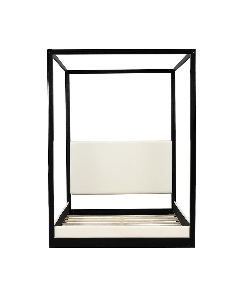 Streamdale Furniture Canopy Platform Bed with Upholstered Headboard