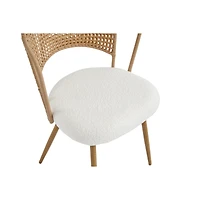 Streamdale Furniture Wicker Dining Chair Set with Padded Cushions and Metal Legs