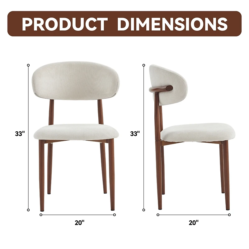 Streamdale Furniture Piece Mid-Century Modern Linen Dining Chair Set