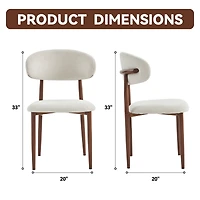 Streamdale Furniture Piece Mid-Century Modern Linen Dining Chair Set