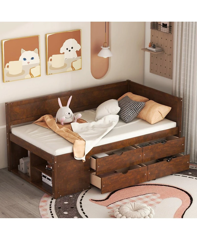 Streamdale Furniture Daybed with Drawers and Shelves
