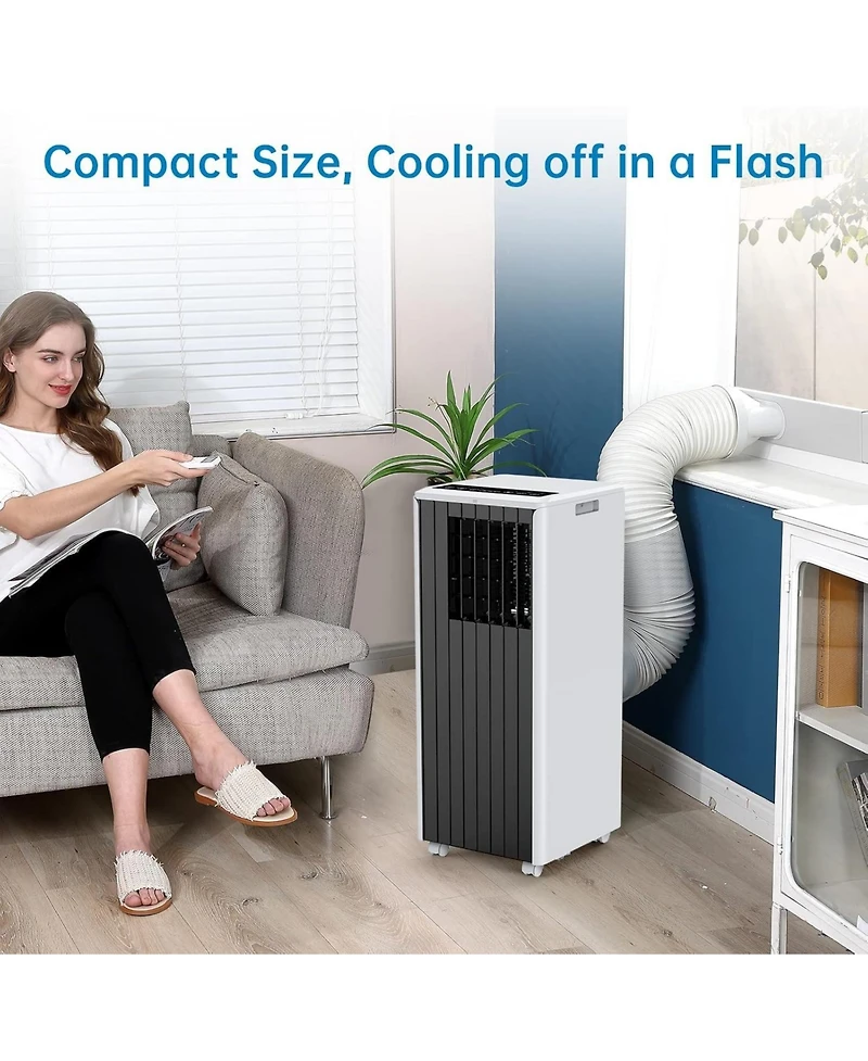 Xo 2-Piece Set of 8,000 Btu Portable Air Conditioners with Cooling, Dehumidifier and Fan, Remote, Quiet Operation and Timer
