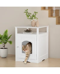 Streamdale Furniture Modern Wooden Cat Litter Box Enclosure with Storage Shelf