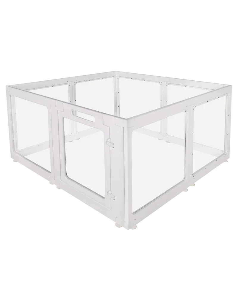 Streamdale Furniture Clear Acrylic 8-Panel Indoor Playpen for Puppies, Rabbits, and Cats