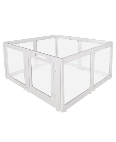 Streamdale Furniture Clear Acrylic 8-Panel Indoor Playpen for Puppies, Rabbits, and Cats