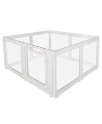 Streamdale Furniture Clear Acrylic 8-Panel Indoor Playpen for Puppies, Rabbits, and Cats