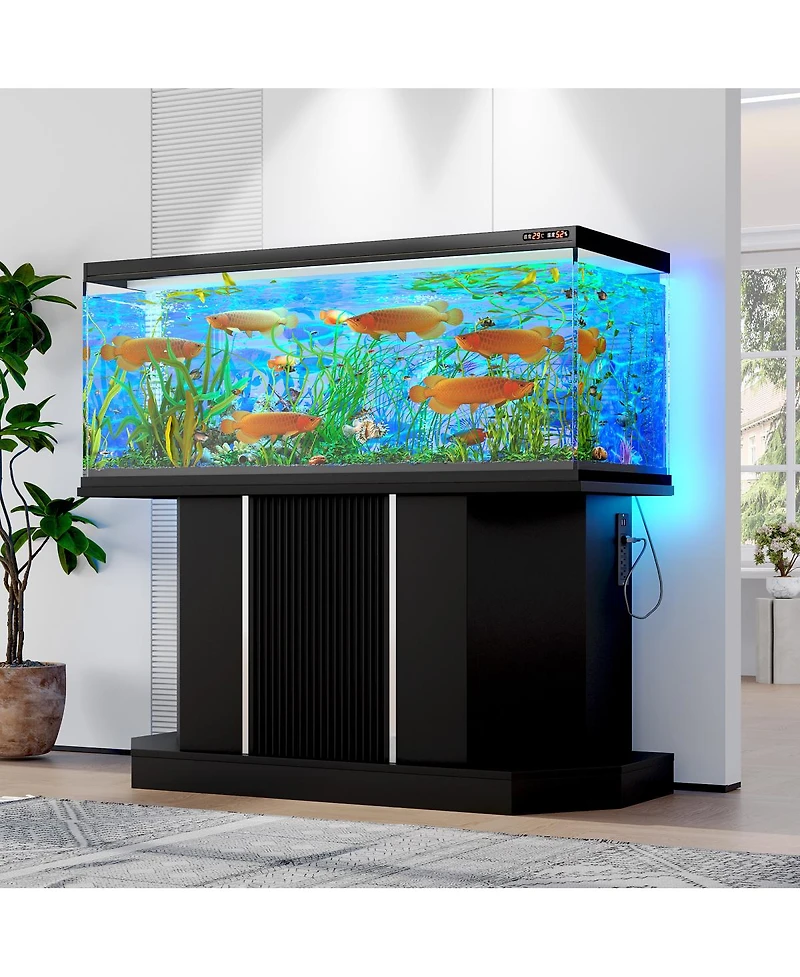 Streamdale Furniture 55-75 Gallon Aquarium Stand with Power Outlet and Storage, 880LBS Capacity