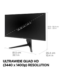ViewSonic VX3418-2K 34" 21:9 Uwqhd 165Hz Mva Led Gaming Monitor
