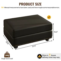 Streamdale Furniture Faux Leather Ottoman for Single, 2, and 3 Seater Sofas