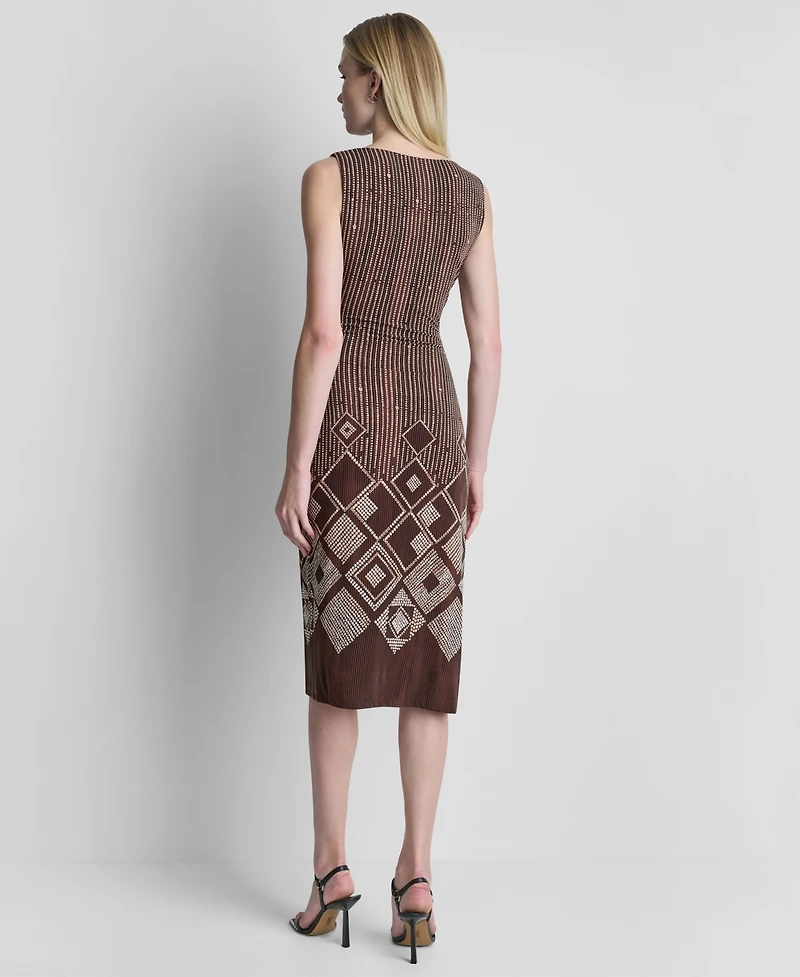 Dkny Women's Sleeveless Side Knot Midi Dress