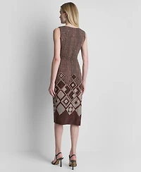 Dkny Women's Sleeveless Side Knot Midi Dress
