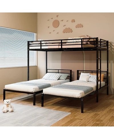 Streamdale Furniture Triple Bunk Bed for Kids, Separates Into 3 Twin Beds