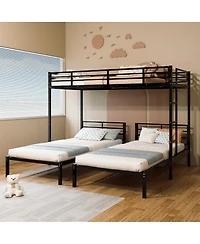 Streamdale Furniture Triple Bunk Bed for Kids, Separates Into 3 Twin Beds