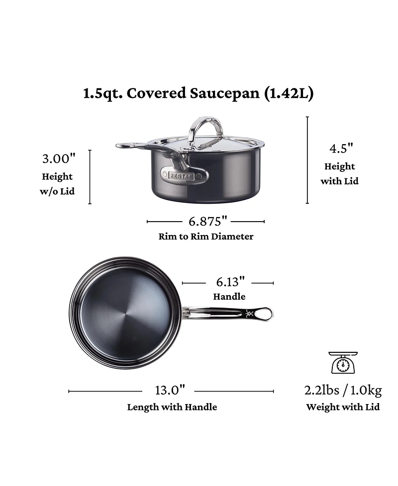 Hestan NanoBond Titanium Stainless Steel -Quart Covered Saucepan