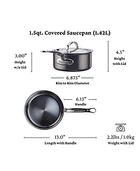 Hestan NanoBond Titanium Stainless Steel -Quart Covered Saucepan