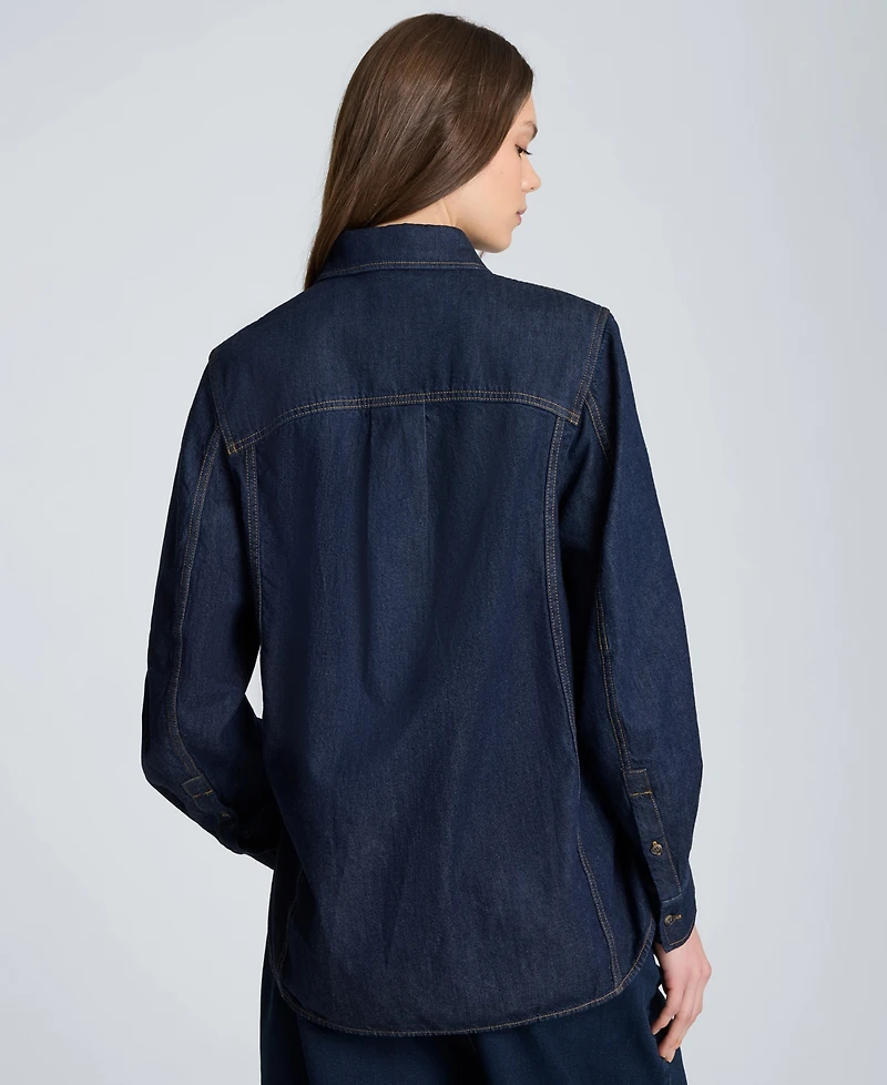 Kenneth Cole Women's Collared Front Button Shirt