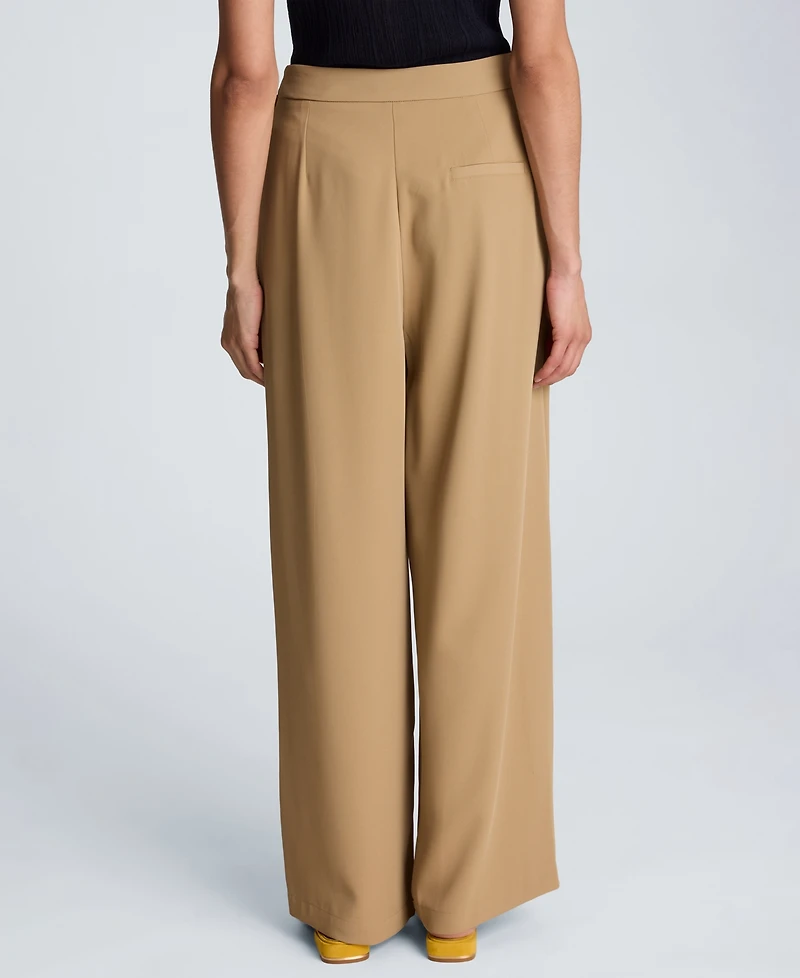 Kenneth Cole Women's Wide Leg Double Pleat Pants