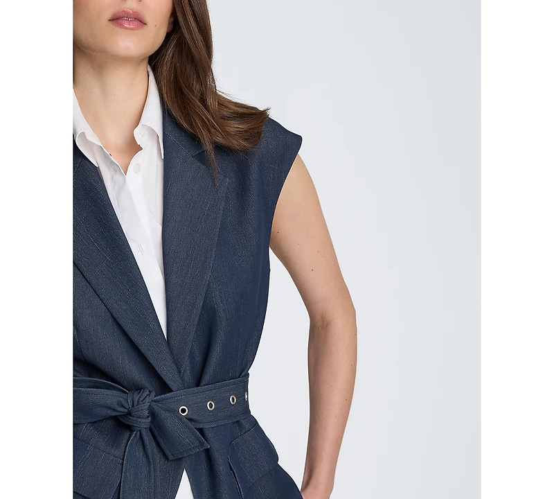 Kenneth Cole Women's Notch Collar Vest with Detachable Blazer