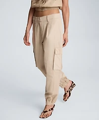 Kenneth Cole Women's Cotton-Blend Front Pleat Jogger Pants