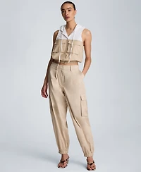 Kenneth Cole Women's Cotton-Blend Front Pleat Jogger Pants