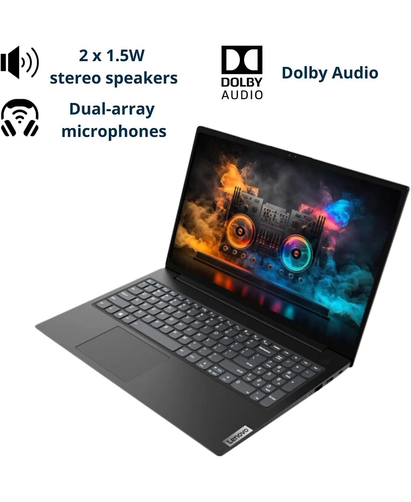 Lenovo V-Series V15 15.6" Entry Traditional Laptop Amd Ryzen 5 7430U 16GB Ram Amd Radeon Graphics 512GB Ssd Storage Windows 11 Pro Fhd 60Hz